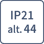 IP21 bzw. IP44 (je nach Version).